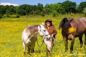 The author and friends share a laugh