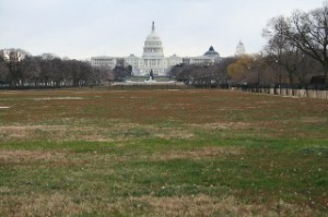 A view across the Mall toward the Capitol