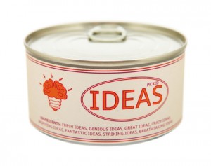 Concept of creativity. Tin can.