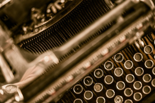 A typewriter keyboard, close up