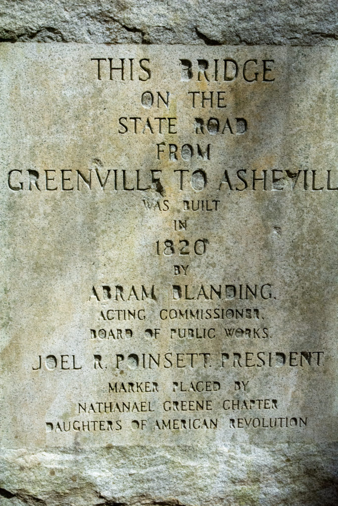 Sign for Poinsett Bridge, built in 1820