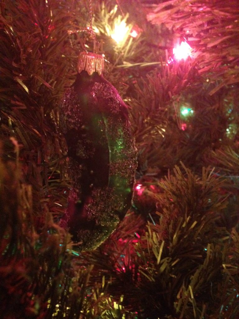 A pickle ornament